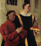 Jean Fouquet Etienne Chevalier and Saint Stephen painting